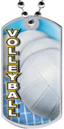 Volleyball Epoxy Dome Dog Tag [2 inch]