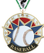 2 inch Baseball USA Sport Medal
