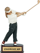 Golf Full Color Action Resin Trophy - Female [10.5 inch]