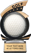 Golf Five Star Resin Trophy [7 inch]