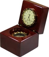 Navigators Clock in Mahogany Piano Finish Wood Box