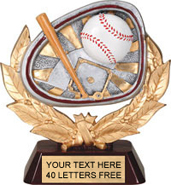 Baseball Wreath Theme Resin Trophy [5.5 inch]