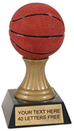 Basketball Game Ball Colored Resin Trophy [5.5 inch]