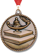 Lamp Of Knowledge Medal [2 inch]