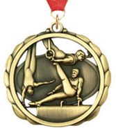 2.375 inch Gymnastics (M) Laser Cut Medal