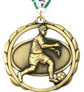 Soccer (M) Laser Cut Medal [2.375 inch]