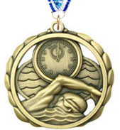 2.375 inch Swimming Laser Cut Medal