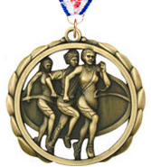 Track (F) Laser Cut Medal [2.375 inch]