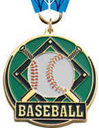 Baseball Enameled Medal [2 inch]
