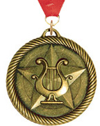 Music Lyre Scholastic Medal [2 inch]
