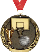 Basketball Tri-Tone Medal [2 inch]