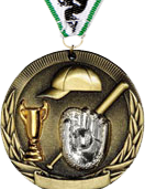 Baseball Tri-Tone Medal [2 inch]