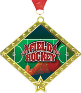 Field Hockey Diamond Star Insert Medal
