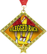 3-Legged Race Diamond Star Insert Medal [2.75 inch]