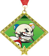 Billiards Diamond Star Insert Medal [2.75 inch]