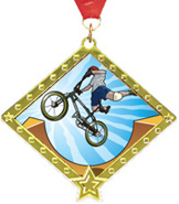 Bicycle Diamond Star Insert Medal [2.75 inch]