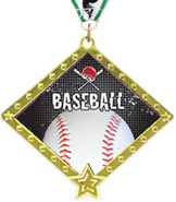 Baseball Diamond Star Insert Medal [2.75 inch]