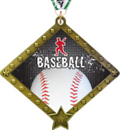 Antique Gold Diamond Star Insert Medal