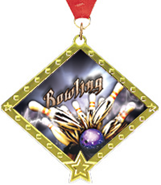 Bowling Diamond Star Insert Medal