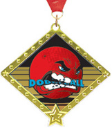 Dodgeball Diamond Star Insert Medal [2.75 inch]