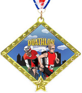 Duathlon Diamond Star Insert Medal [2.75 inch]