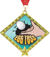 Egg Toss Diamond Star Insert Medal [2.75 inch]