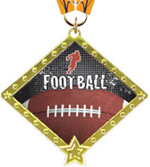 Football Diamond Star Insert Medal [2.75 inch]