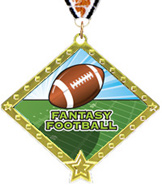 Fantasy Football Diamond Star Insert Medal [2.75 inch]