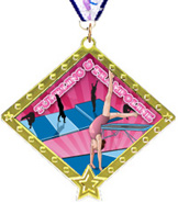 Gymnastics Diamond Star Insert Medal