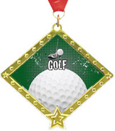 Golf Diamond Star Insert Medal