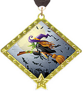 Halloween Diamond Star Insert Medal