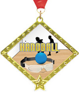 Handball Diamond Star Insert Medal [2.75 inch]