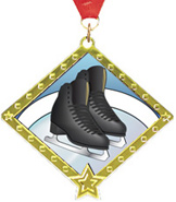 Ice Skate Diamond Star Insert Medal [2.75 inch]