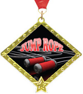 Jumo Rope Diamond Star Insert Medal [2.75 inch]