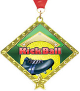 Kickball Diamond Star Insert Medal [2.75 inch]