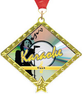 Karaoke Diamond Star Insert Medal [2.75 inch]
