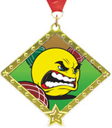 Lawn Bowling Diamond Star Insert Medal [2.75 inch]