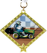 Lawn Racing Diamond Star Insert Medal [2.75 inch]