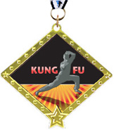Martial Arts Diamond Star Insert Medal [2.75 inch]