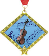 Music Diamond Star Insert Medal