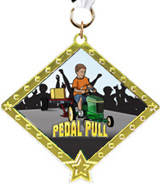 Pedal Pull Diamond Star Insert Medal [2.75 inch]