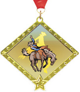 Rodeo Diamond Star Insert Medal [2.75 inch]