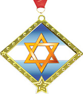 Religious Diamond Star Insert Medal