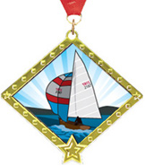 Sailboat Diamond Star Insert Medal [2.75 inch]