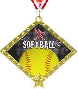 Softball Diamond Star Insert Medal
