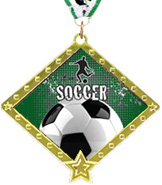 Soccer Diamond Star Insert Medal [2.75 inch]
