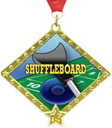 Shuffleboard Diamond Star Insert Medal [2.75 inch]