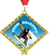 Snowboarding Diamond Star Insert Medal [2.75 inch]