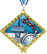 Swimming Diamond Star Insert Medal