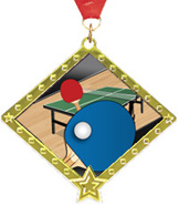Table Tennis Diamond Star Insert Medal [2.75 inch]